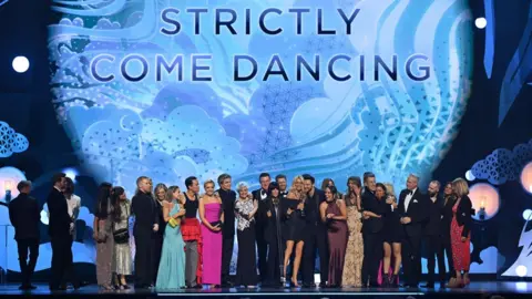 Getty Images Strictly cast and crew on stage