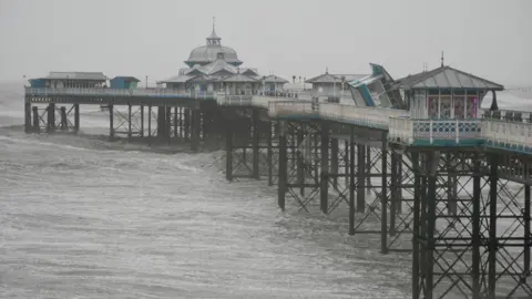 Storm damage to Llandudno pier 