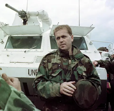 Getty Images Picture dated 8 April 1993 shows former Bosnian Serb general Vinko Pandurevic in the Bosnian town of Zvornik