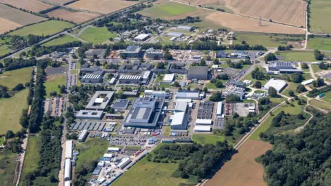 Getty Images/David Goddard In an aerial view, Culham Science Centre, a research and development facility on August 23, 2023, in South Oxfordshire. The picture is taken on a sunny day and there are many large buildings surrounded by countryside 