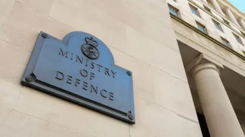 UK Ministry of Defence sign on the building