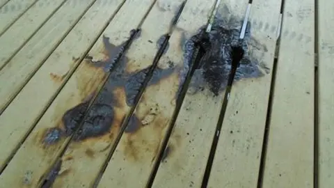 Guernsey Police fire mark on floor