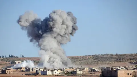 Getty Images Artillery strike on Turkish border