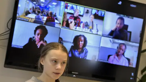 AFP Greta Thunberg hosts a press conference in Stockholm about climate change in Africa