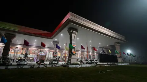 Getty Images Preparation at Maharshi Valmiki International Airport Ayodhya ahead of its inauguration by Prime Minister Narendra Modi on December 29, 2023 in Ayodhya, India