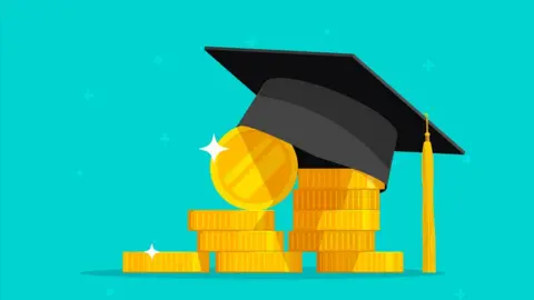 Getty Images A graphic of a mortarboard on money