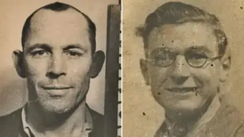 Sepia-tinted photographs of Joseph Gillingham and Joseph Tierney. Gillingham has short hair and is clean shaven. Tierney has slicked back hair and round glasses.
