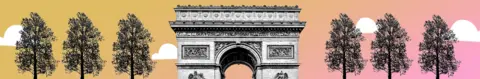 Designed image of the Arc de Triomphe