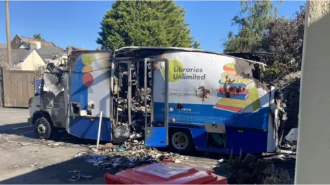 Libraries Unlimited Library bus fire