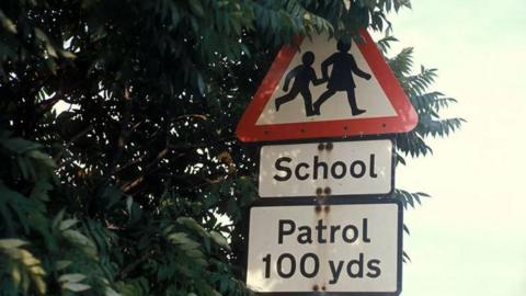 A school street sign 