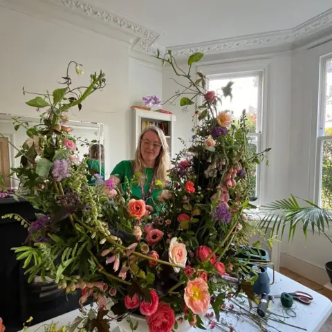 Nicola Hill Nicola Hill with her flowers