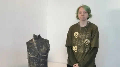 Jon Wright/BBC Bo Hirst and art work