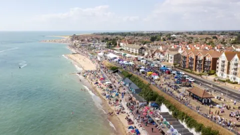 Tendring District Council Clacton Airshow in 2022, with thousands of people along the seafront