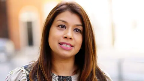 Treasury minister Tulip Siddiq speaks to camera