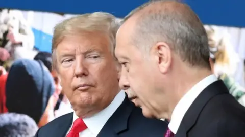 AFP Donald Trump and Recep Tayyip Erdogan in Brussels, July 2018