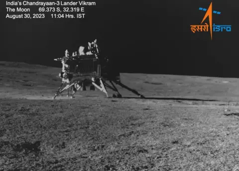Isro A photo of the Vikram lander taken by Pragyaan rover on Wednesday