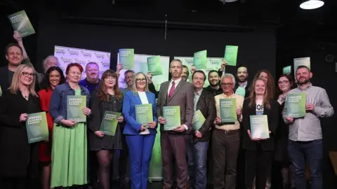 Pacemaker  Members of the Green Party at their council elections manifesto launch event