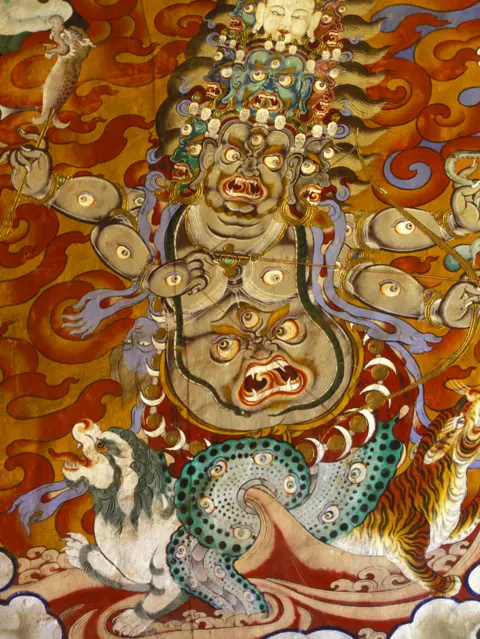 Alamy Fresco of the God Pehor Gelpo, in Gangtey