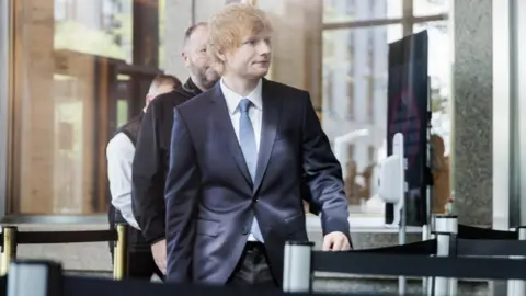 EPA Sheeran entering court