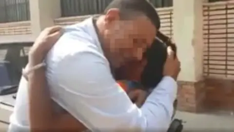 Missing Children/Atfalmafkoda Still from video of Abdallah being reunited with Mostafa