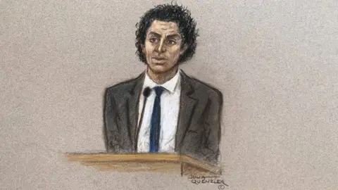 Court sketch of Dr Samy Sadek