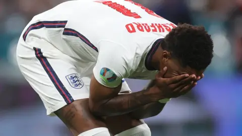 Getty Images Marcus Rashford after missing his penalty