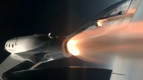 Virgin Galactic flies through space