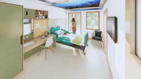 Acorns Children's Hospice Artist's impression of a bedroom