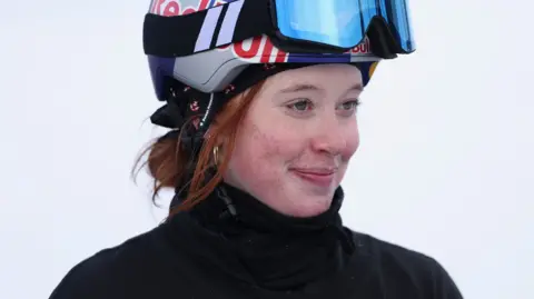 Kirsty Muir wearing a ski helmet