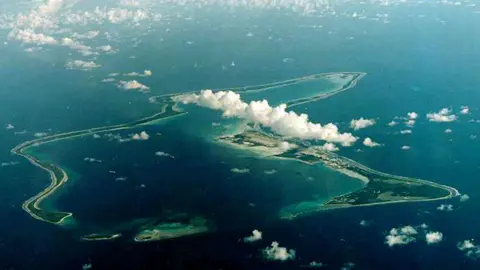 Aerial shot of the Chagos Islands