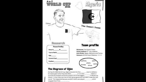 Khalsa & Donaghy An example of one of the worksheets, focussed on Algeria
