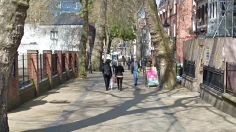 Google A Google Street image of New Walk in Leicester with people walking in both directions.