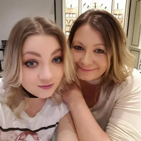 Clare Freer Clare enjoying a pamper day with her eldest daughter - perfume now smells revolting to her