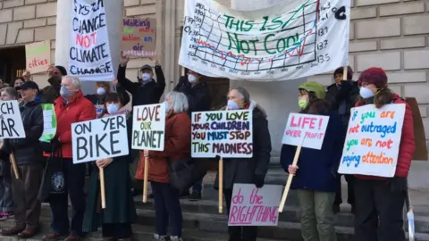 BBC Protesters outside meeting in Southampton