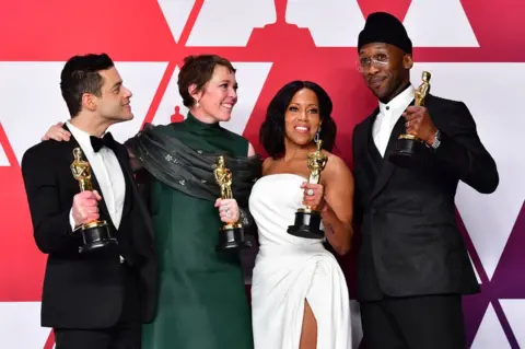 Getty Images Mahershala Ali, Rami Malek, Olivia Colman and Regina King