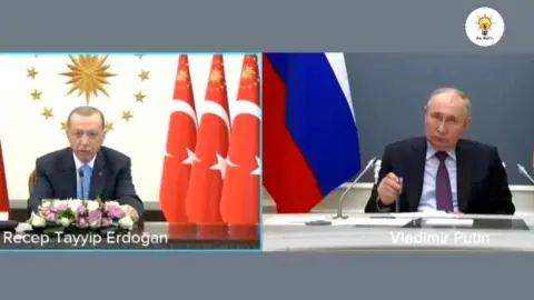 AK Party President Erdogan and President Putin attend the inauguration ceremony of Akkuyu nuclear plant