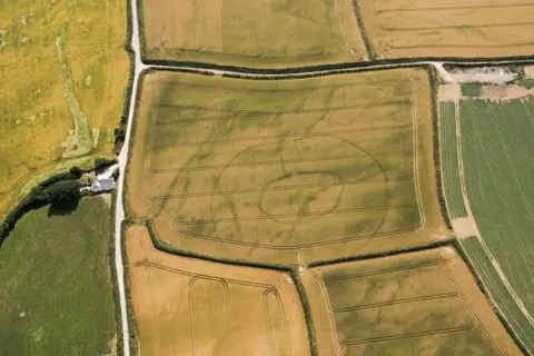 Historic England A prehistoric settlement with concentric ditches at Lansallos in Cornwall