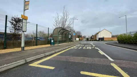 Ben Schofield/BBC The bus stop in Heathfield