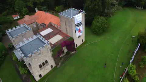 Courtesy of Néstor Rego Aerial view of the Pazo de Meiras palace