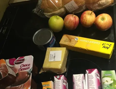 BBC Image a Hanley father shared of a package of food