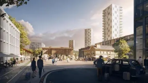 Peterborough City Council A CGI image of how the Station Quarter project could look when complete