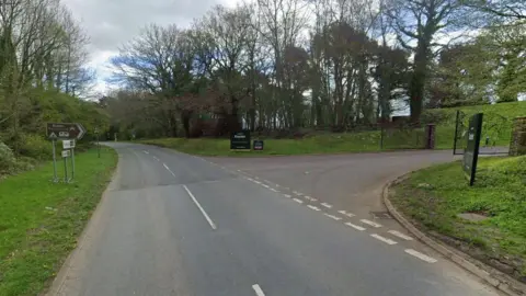 Google Google Street View of road and entrance to Exeter Racecourse