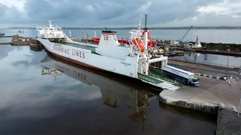 Peel Ports  Suardiaz vessel at Queen Elizabeth II Dock at Eastham