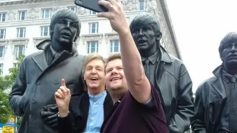 Kenny Brew Sir Paul McCartney and James Corden