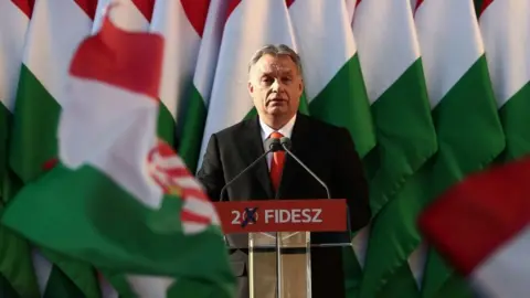 AFP/Getty Viktor Orban speaking to supporters during the election campaign