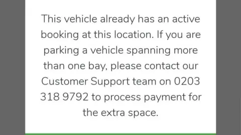 JustPark JustPark error message