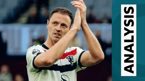 Jonny Evans claps the Manchester United fans