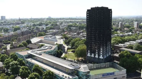 PA Media Grenfell Tower burnt out