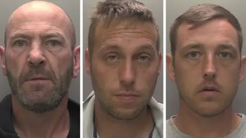 Humberside Polcie Police mugshots of Michael Campbell, David Mennell and Jarrod Farrah