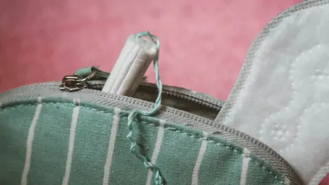 Getty Images Period products in a bag